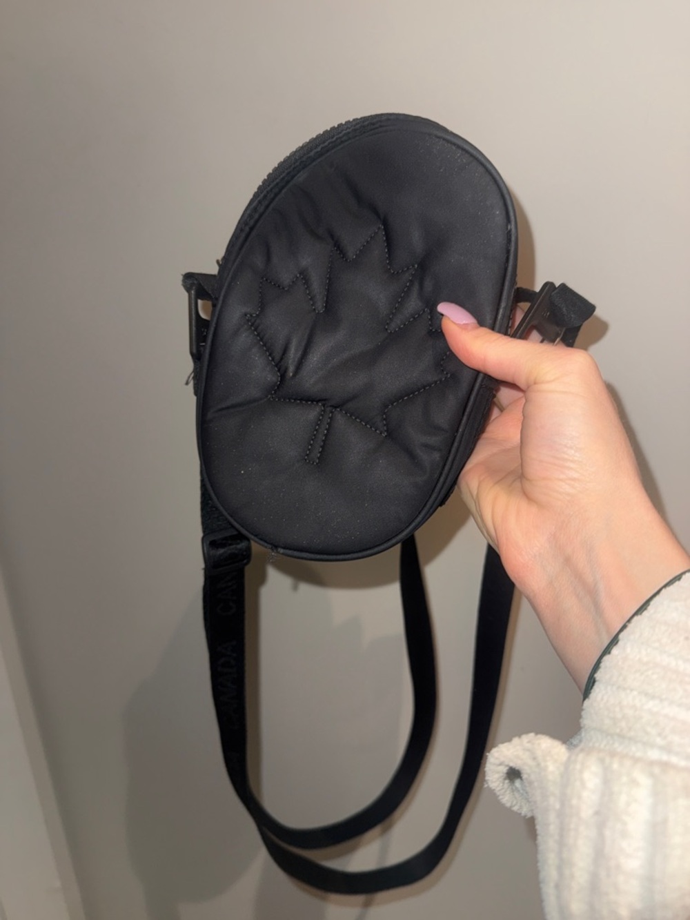lululemon athletica Black Quilted Oval Crossbody Bag